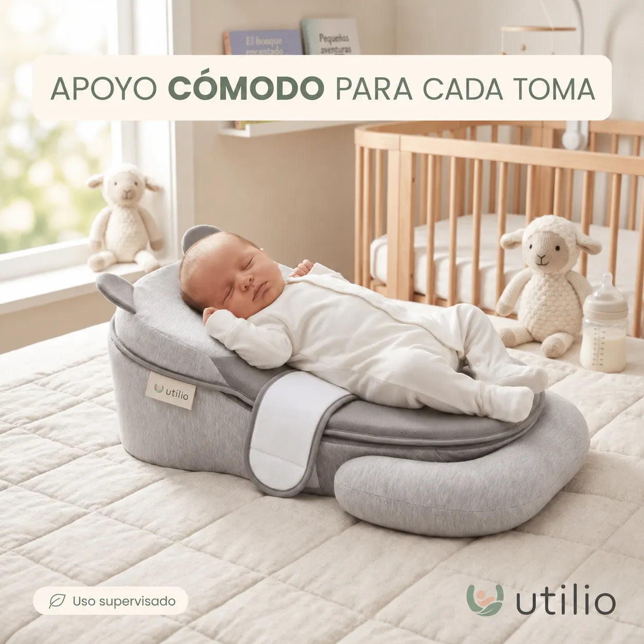 Útilio Cojín de Apoyo Inclinado para Bebés
