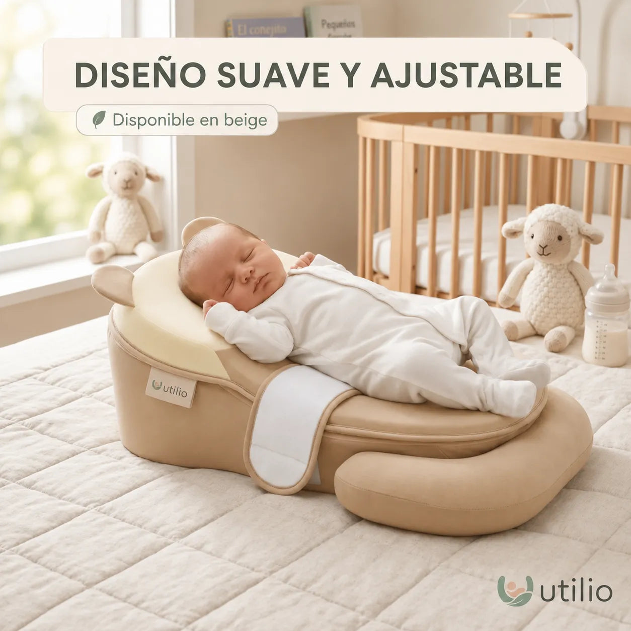 Útilio Cojín de Apoyo Inclinado para Bebés